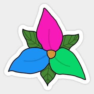 Polysexual pride flower Sticker